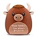 AGIFTMIND 12 inch Cute Highland Cow Stuffed Animals Soft Cow Plush Pillow with Motivational Message for Adults Birthday Decorations Brown - Image 2