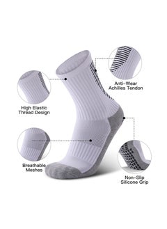 Generic 3 Pairs Anti slip Athletic Sock Anti Slip Soccer Socks Non Slip Basketball Hockey Sports Grip Pads Socks  - Image 2