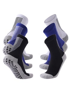 Generic 3 Pairs Anti slip Athletic Sock Anti Slip Soccer Socks Non Slip Basketball Hockey Sports Grip Pads Socks  - Image 1