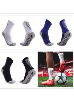 Generic 3 Pairs Anti slip Athletic Sock Anti Slip Soccer Socks Non Slip Basketball Hockey Sports Grip Pads Socks  - Image 3