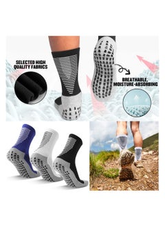 Generic 3 Pairs Anti slip Athletic Sock Anti Slip Soccer Socks Non Slip Basketball Hockey Sports Grip Pads Socks  - Image 4