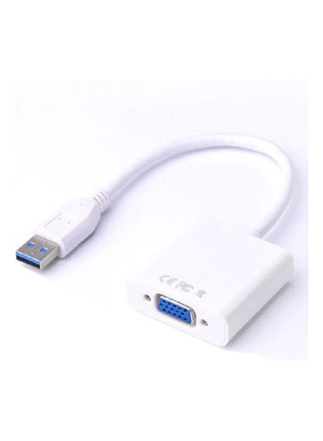 NIBEMINENT 15 Cm USB 3.0 To Vga Cable White