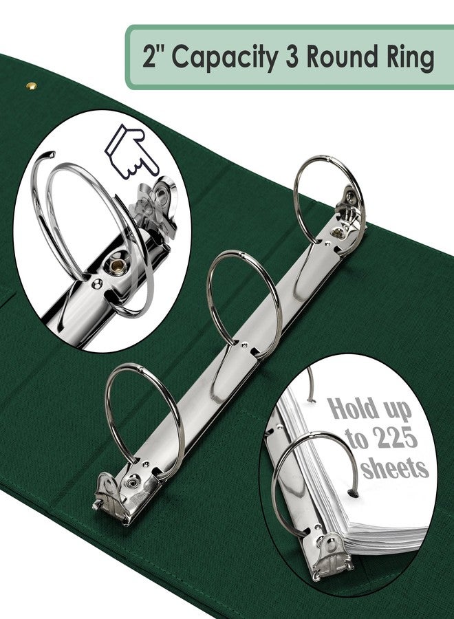EYROZILL 3 Ring Binder 2 Inch, Binder for Letter Size (11" x 8.5") with 5 Tab Dividers, File Folder Labels and Low Profile Clipboards, Blackish Green - Image 3