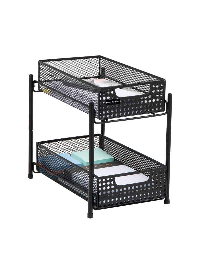 Mind Reader Mind Reader Accessory Organizer Supply Storage Desktop Crafts Office Metal Mesh 8L x 125W x 1125H Black 