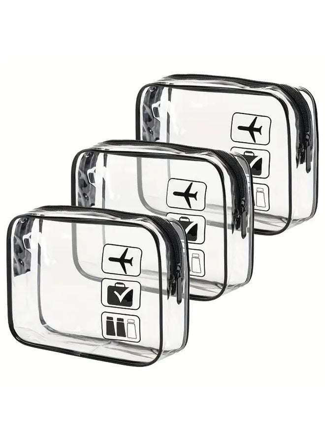 TSA Approved Clear Toiletry Bag Durable PVC Travel Organizer With Zipper 1pc - Image 1