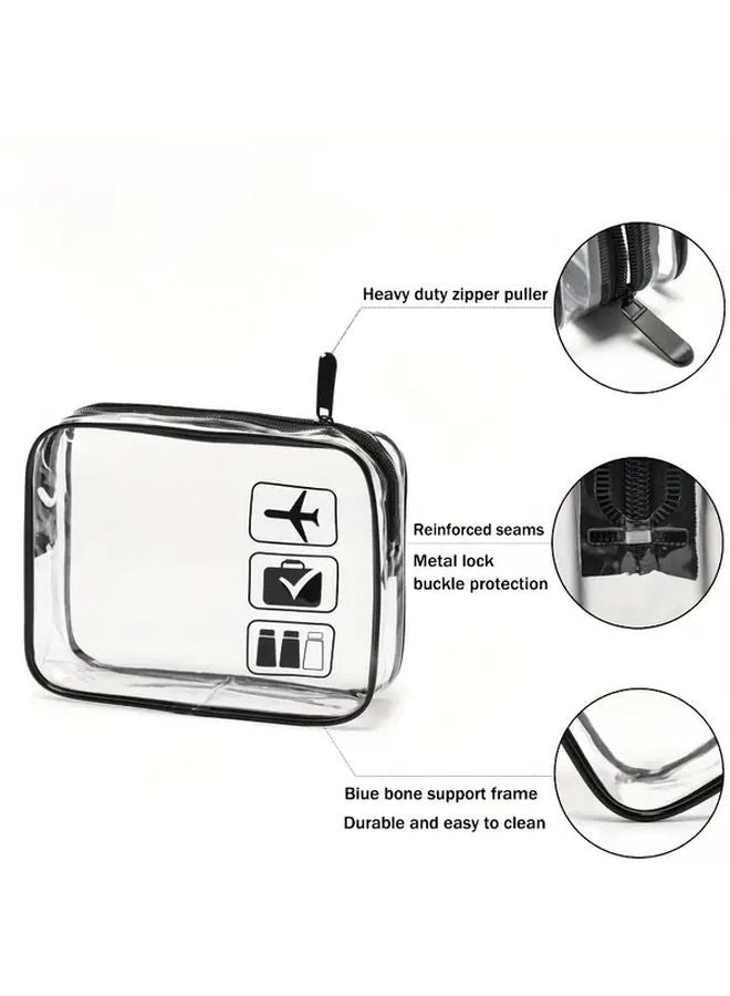 TSA Approved Clear Toiletry Bag Durable PVC Travel Organizer With Zipper 1pc - Image 3