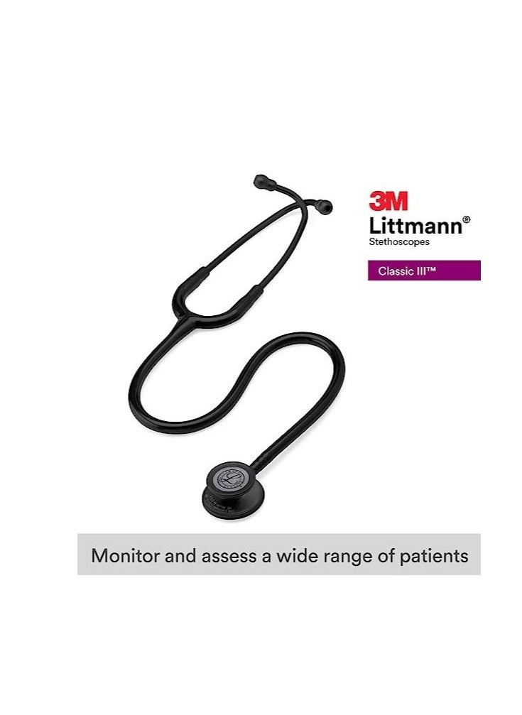 3M Littmann - سماعة الطبيب 3M™ Littmann® Classic III™، إصدار أسود، قطعة صدرية، أنبوب أسود، 27 بوصة، 5803 - Image 1