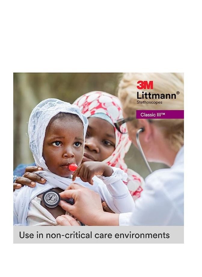 3M Littmann - سماعة الطبيب 3M™ Littmann® Classic III™، إصدار أسود، قطعة صدرية، أنبوب أسود، 27 بوصة، 5803 - Image 1