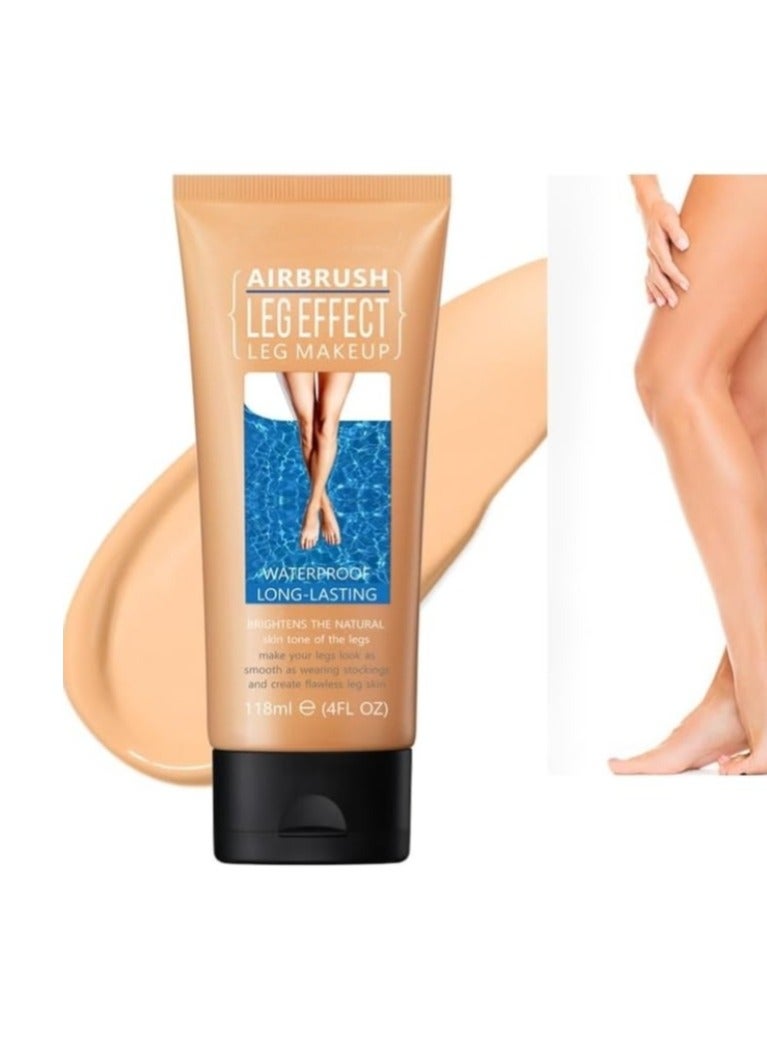 OceAura Leg Makeup Lotion, Airbrush Legs, Body Makeup Foundation, Waterproof, No Transfer, Leg and Body Scar Cover Makeup for Tattoo Cover Up, Long Last Body Foundation, 30g Wheet Color - Image 1