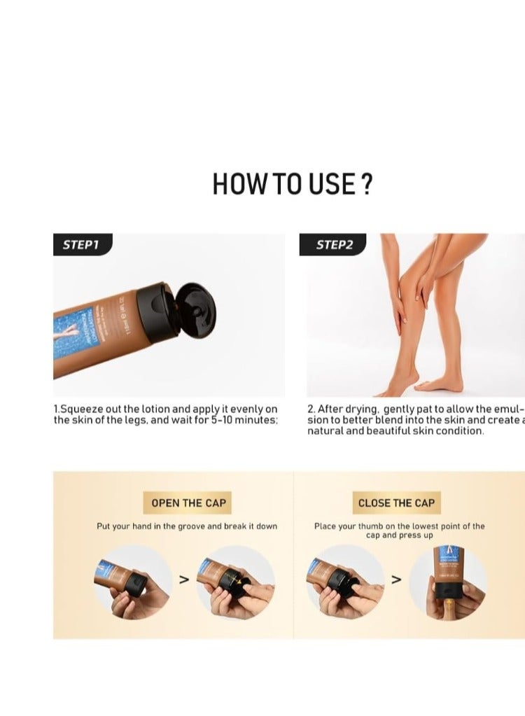 OceAura Leg Makeup Lotion, Airbrush Legs, Body Makeup Foundation, Waterproof, No Transfer, Leg and Body Scar Cover Makeup for Tattoo Cover Up, Long Last Body Foundation, 30g Wheet Color - Image 4