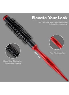 Beauté Secrets Beauté Secrets Small Round Brush for Blow Drying, 0.75 Inch Mini Hard Bristle Quiff Roller Brush Curling Brush Wooden Handle Nylon Bristles Styling Hair Brush for Curling, Short Hair,Thin Hair (0.75 Inch | 19 mm)  - Image 4