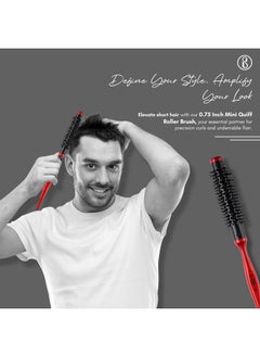 Beauté Secrets Beauté Secrets Small Round Brush for Blow Drying, 0.75 Inch Mini Hard Bristle Quiff Roller Brush Curling Brush Wooden Handle Nylon Bristles Styling Hair Brush for Curling, Short Hair,Thin Hair (0.75 Inch | 19 mm)  - Image 2