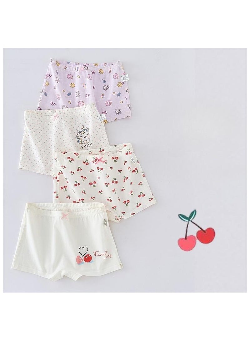 Fashionable Little Girl Cute Style Printed Four Boxer Briefs Suitable For Ages 3-10 - Image 1
