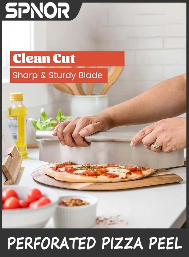 Spnor Perforated Pizza Peel, Professional 12 Inch Paddle Anodized Aluminum Turning Peel with Detachable alloyed Handle for Home Made Pizza - Image 5