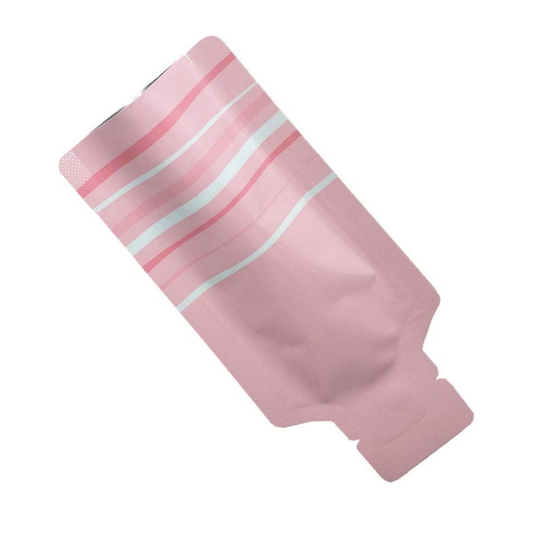 PABCK 100 Pcs Disposable Open Up Mylar Storage Bags Cosmetic Shampoo Liquid Containers Sample Pouch Heat Seal Foil Bag Travel Use Packets for Toiletries Skincare Lotion (Pink, 1.97x4.33 inch) - Image 3
