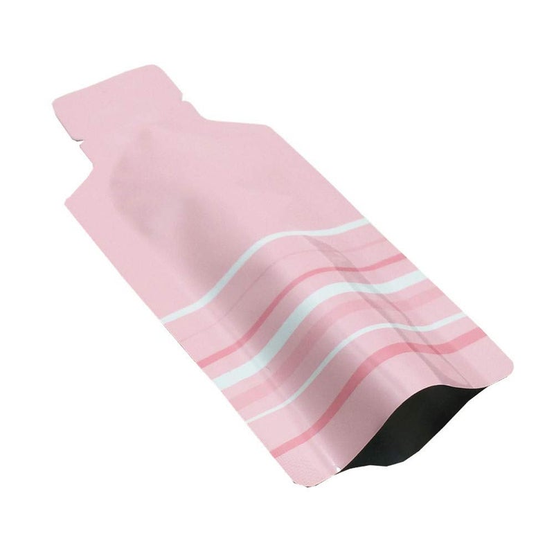 PABCK 100 Pcs Disposable Open Up Mylar Storage Bags Cosmetic Shampoo Liquid Containers Sample Pouch Heat Seal Foil Bag Travel Use Packets for Toiletries Skincare Lotion (Pink, 1.97x4.33 inch) - Image 1