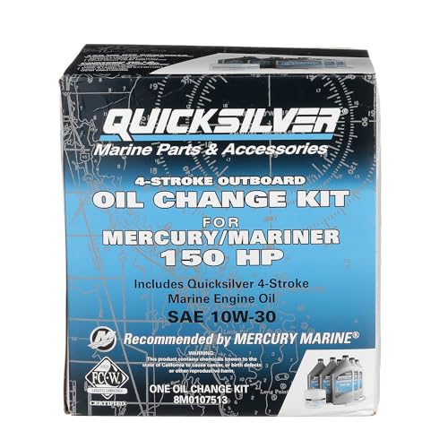 Quicksilver طقم تغيير زيت كويك سيلفر 10W-30 لمحركات 4 أشواط 150 حصان من ميركوري ومارينر - Image 4