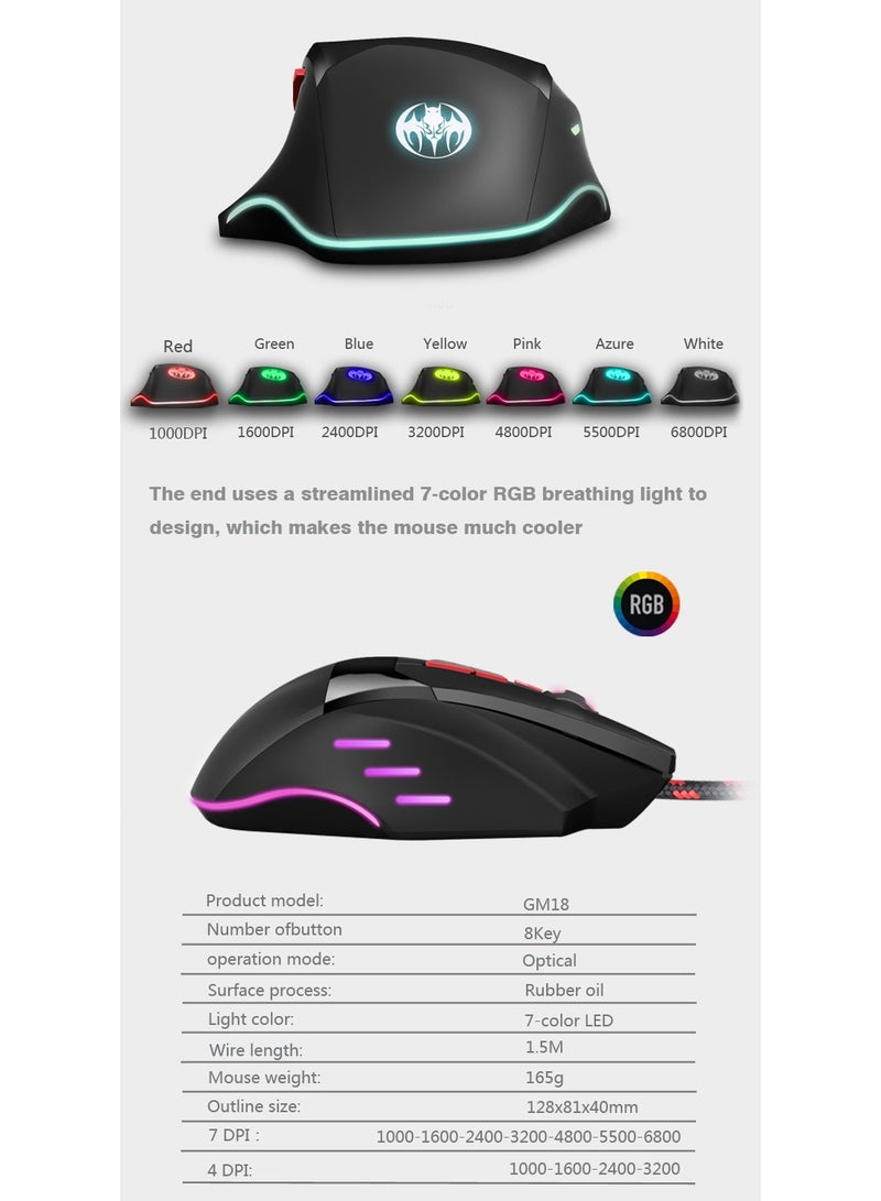 Nariele New Frontier Esports Gaming Mechanical Silent Wired Mouse - Image 5