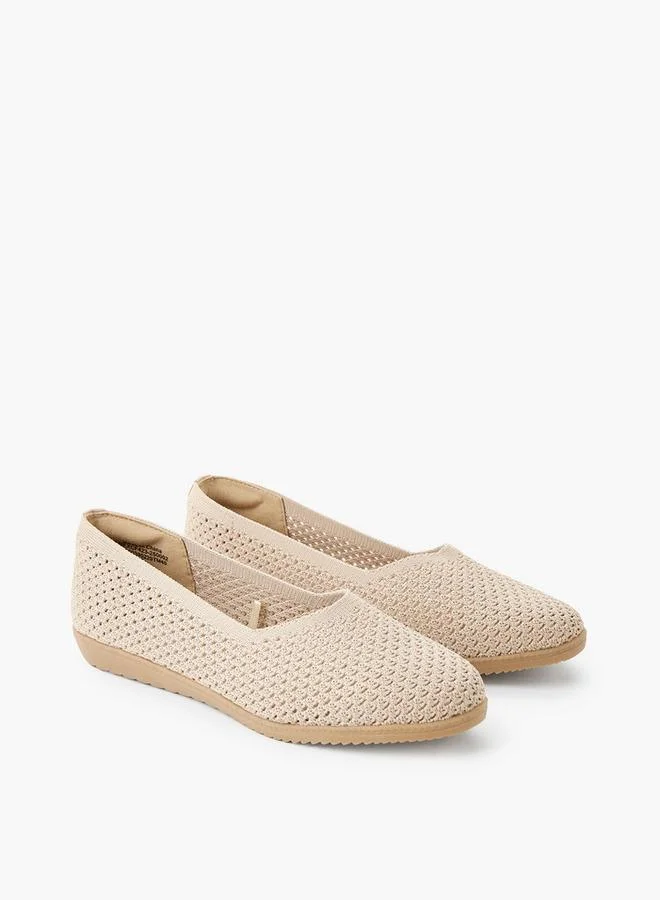 Women Knit Textured Ballerina Shoes