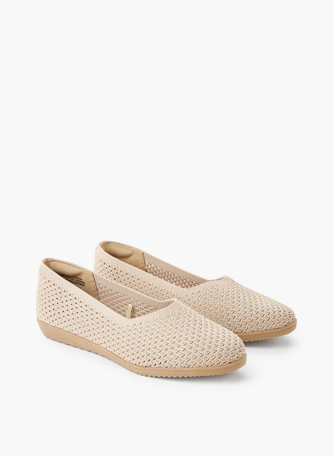 Flora Bella By Shoexpress Women Knit Textured Ballerina Shoes - Image 1
