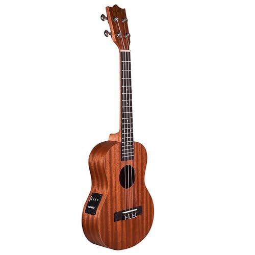 Kadence UKCE03C Concert 24" Electro Acoustic Ukulele | Mahogany Wood | Built-in 2-Band EQ Preamp | Comes with Bag | Includes Learning Course | Brown - Image 3