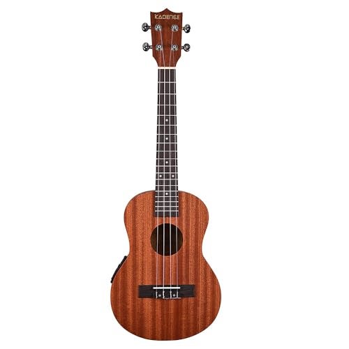 Kadence UKCE03C Concert 24" Electro Acoustic Ukulele | Mahogany Wood | Built-in 2-Band EQ Preamp | Comes with Bag | Includes Learning Course | Brown - Image 2