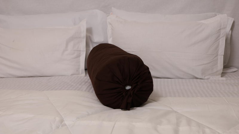 Saffron Quilted Bolster Pillow Cover (Mustard, 8" Diameter x24 Long (20 cm x 60 cm)) - Image 1