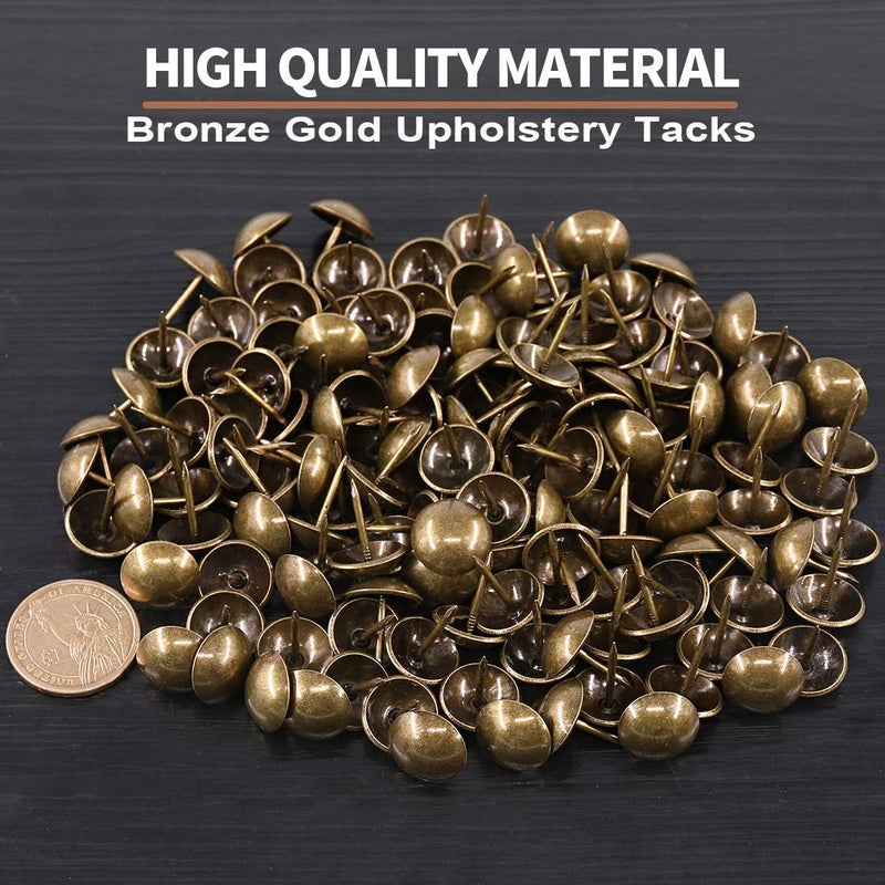 Keadic 250Pcs [ 5/8" in Diameter ] Antique Upholstery Tacks Furniture Nails Pins Assortment Kit for Upholstered Furniture Cork Board or DIY Projects - Bronze - Image 3