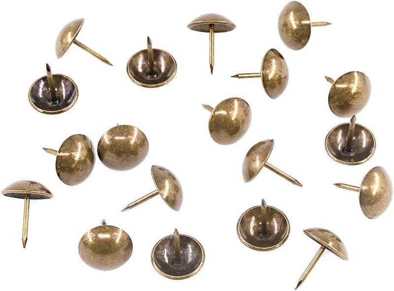 Keadic 250Pcs [ 5/8" in Diameter ] Antique Upholstery Tacks Furniture Nails Pins Assortment Kit for Upholstered Furniture Cork Board or DIY Projects - Bronze - Image 5