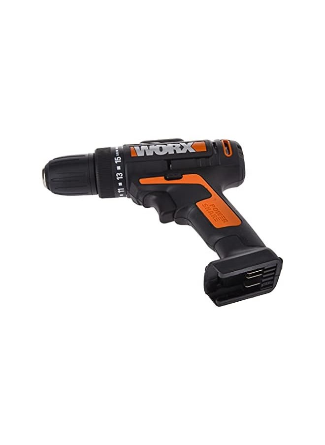ووركس مفك مثقاب لاسلكي 20 فولت من WORX WX101.9 - مثقاب طاقة مدمج 10 مم، 16 إعدادًا لعزم الدوران، متوافق مع بطاريات PowerShare - البطارية والشاحن غير متضمنين  - Image 2