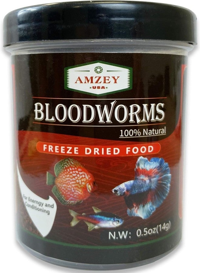 Amzey Blood Worms 0.5 oz -100% Natural Freeze Dried Blood Worms - Aquarium High Protein Food for Betta Fish, Goldfish, Cichlid, Guppy, Discus, Turtle - Image 1