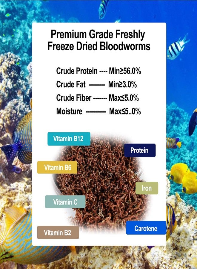 Amzey Blood Worms 0.5 oz -100% Natural Freeze Dried Blood Worms - Aquarium High Protein Food for Betta Fish, Goldfish, Cichlid, Guppy, Discus, Turtle - Image 2