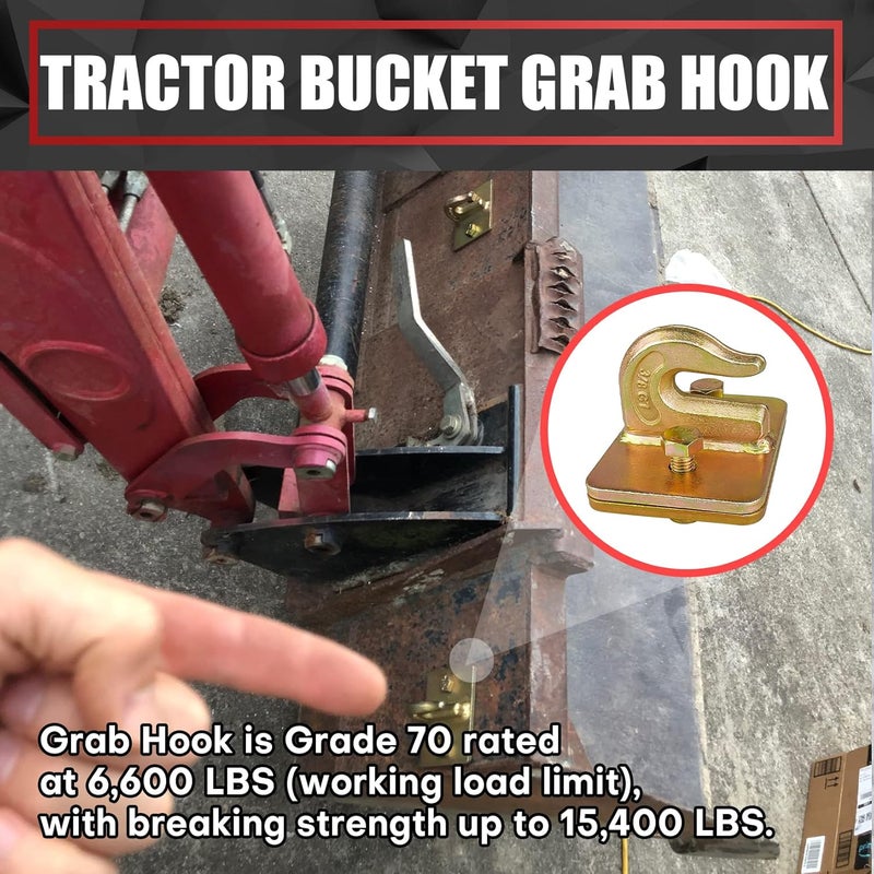VIAGL 2 Pack Grade 70 Tractor Bucket Grab Hook - Image 2