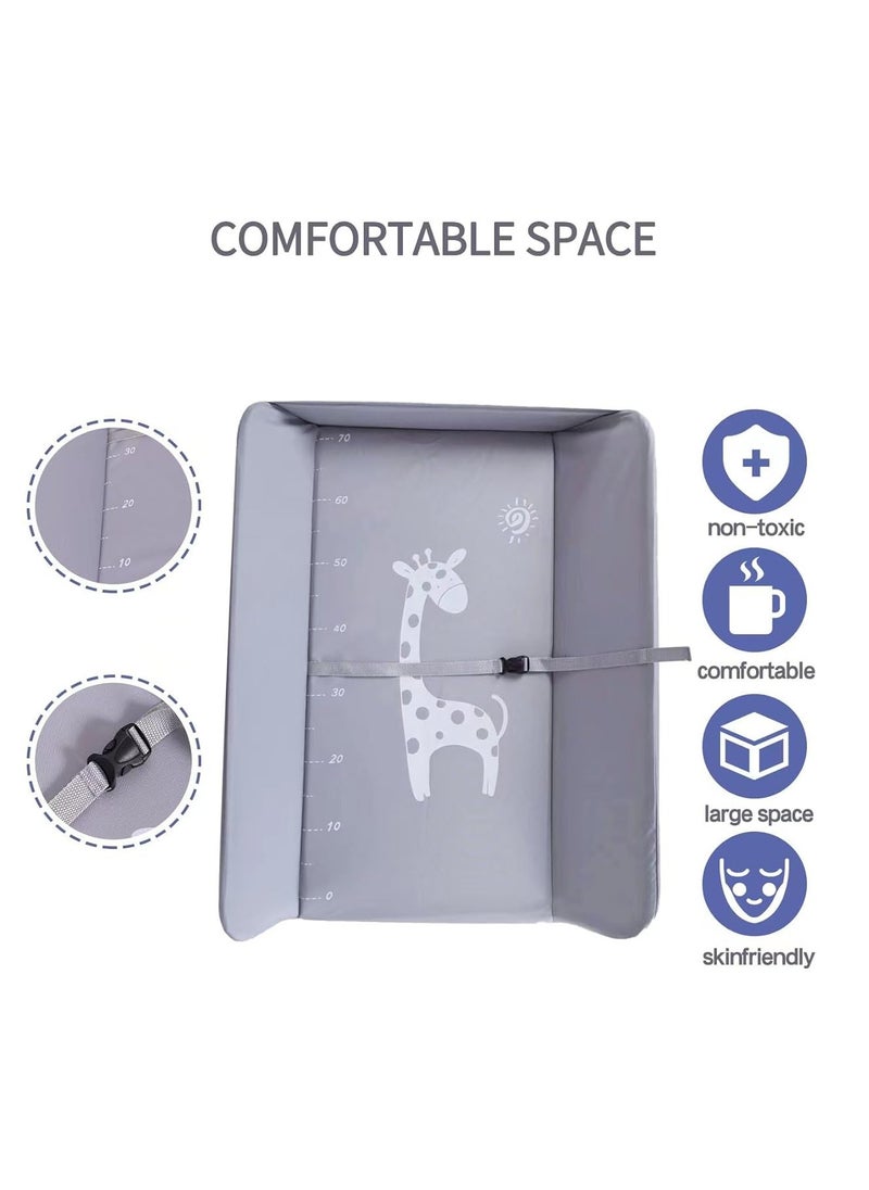 Gogoya - Portable Foldable Baby Diaper Changing Table With Wheels, Mobile Nursery Organizer For Newborn Essentials,Grey - Image 1