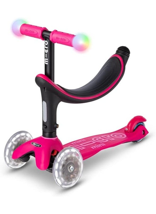 Micro سكوترات ميكرو | دراجة ثلاثية ميكرو 2 جرو LED 4 في 1 للأطفال | مقود قابل للتعديل | قابلة للطي | خفيفة الوزن | للأولاد والبنات | 1-6 سنوات | وردي - Image 3