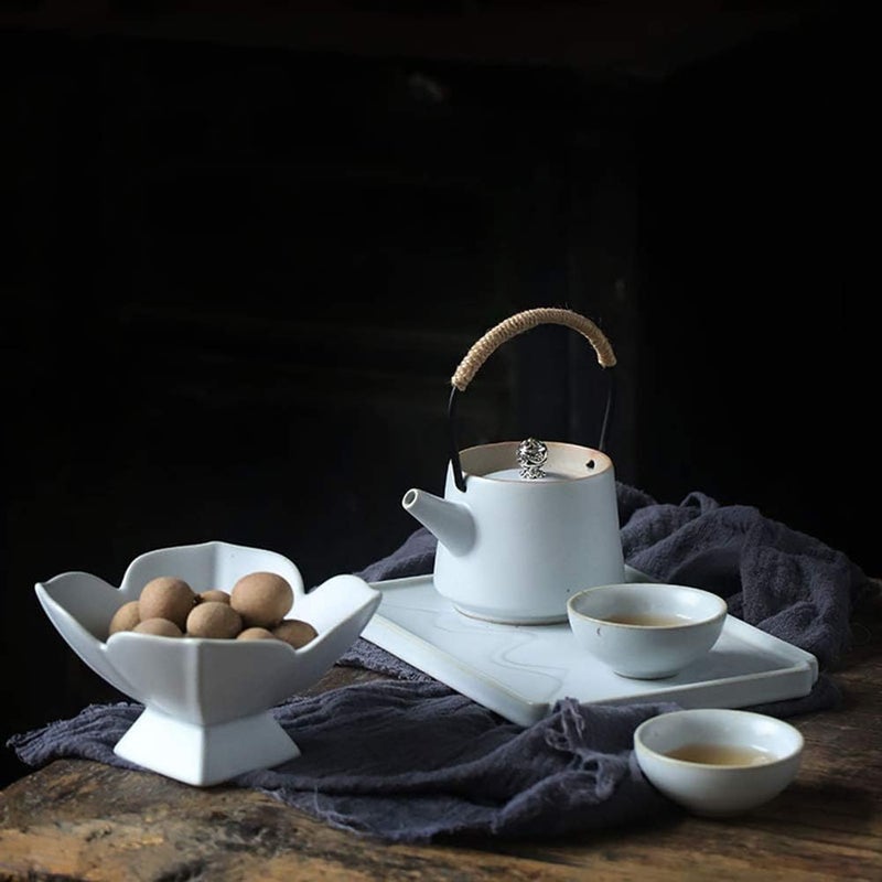 Kelendle Ceramic Footed Fruit Bowl Pedestal Bowl Home Decorative Dessert Serving Stand Snacks Tray Display Holder for Kitchen Counter Centerpiece Table DecorWhite - Image 3