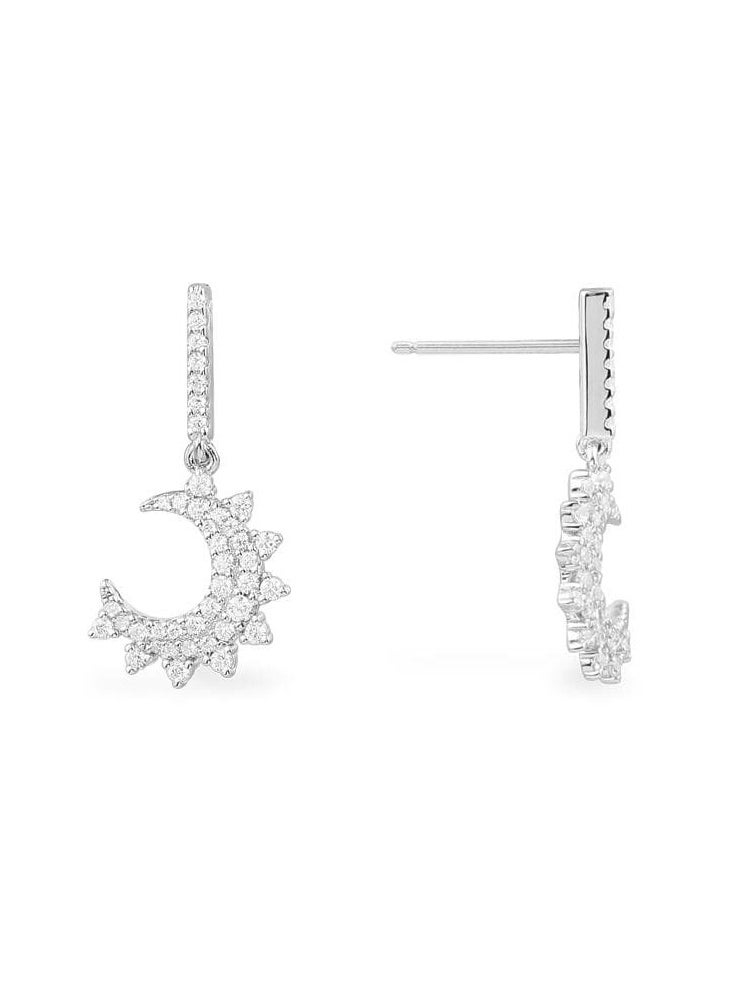Artsy Silver - Moon Earrings - Silver - Image 1