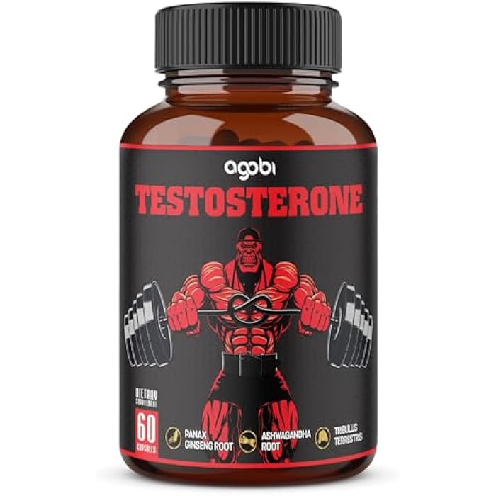 agobi Testosterone Supplement for Men - 11 Herbs - Ashwagandha, Tribulus, Ginseng & More - 60 Capsules for 1 Month - Image 1