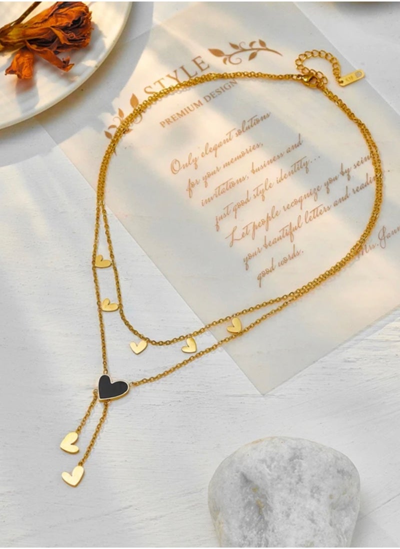 Elegance - Trendy Stainless Steel Gold Plated Necklace For Women - Image 1