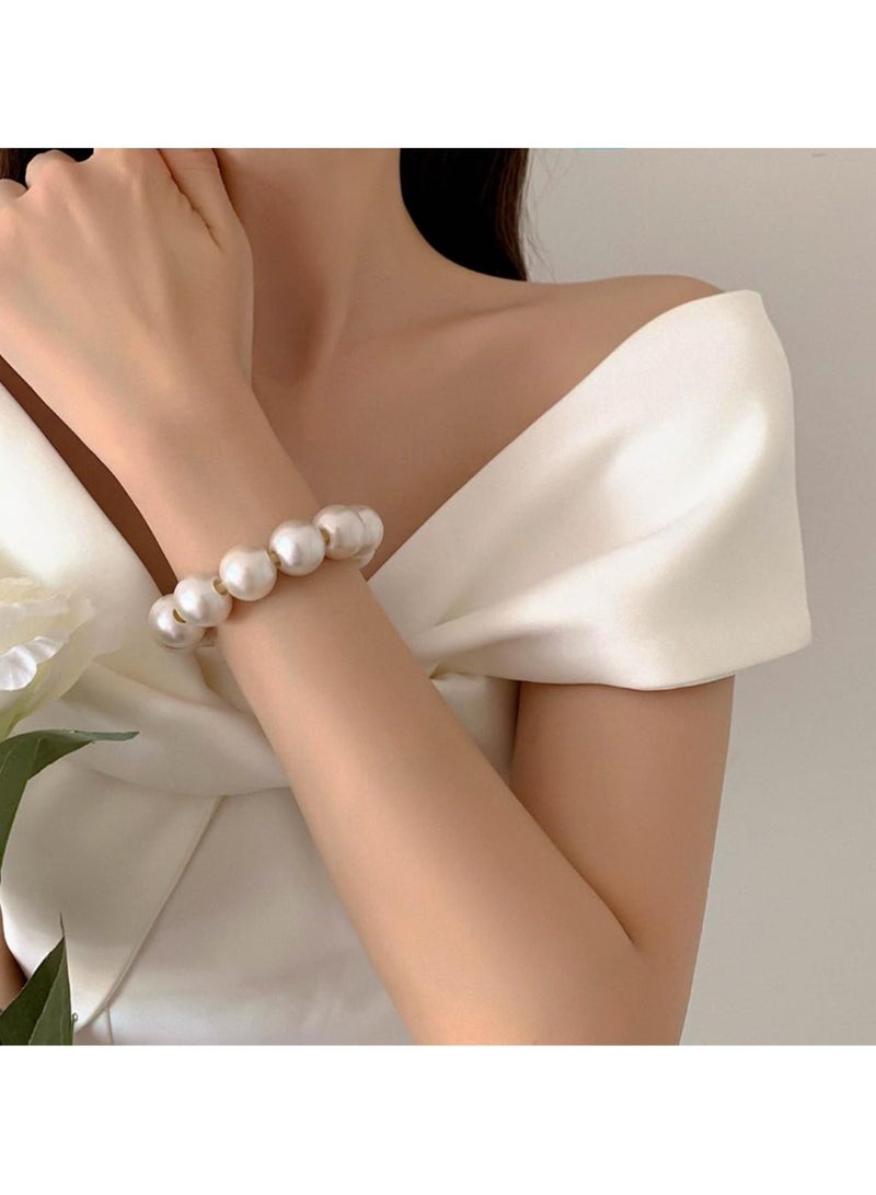 Goolsky رباط شعر أنيق من اللؤلؤ الصناعي - سوار متعدد الاستخدامات، حامل ذيل حصان بأسلوب عتيق للنساء والفتيات - Image 5