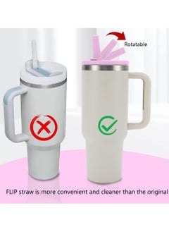 Generic 40 oz Leak Proof Flip Straw for Stanley Lid, Tumbler Lid Replacement No Spill Proof for Stanley 40oz Cup Lid,Purple  - Image 4