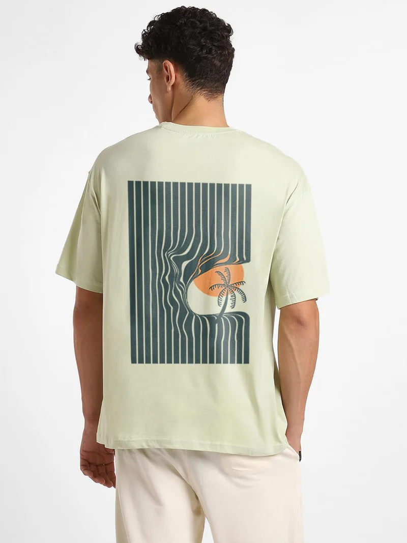 NOBERO  Men's Solid Oversized Fit T-Shirt in Light Green for Men | Best Price UAE