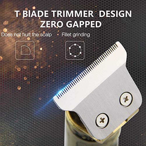 RESUXI Cordless Hair Trimmer for Men, Professional Electric Hair Clippers Barber Trimmer, Mens T-Blade Beard Trimmer Zero Gapped Edgers Gold Knight Close Cutting Haircut Kit - Image 5