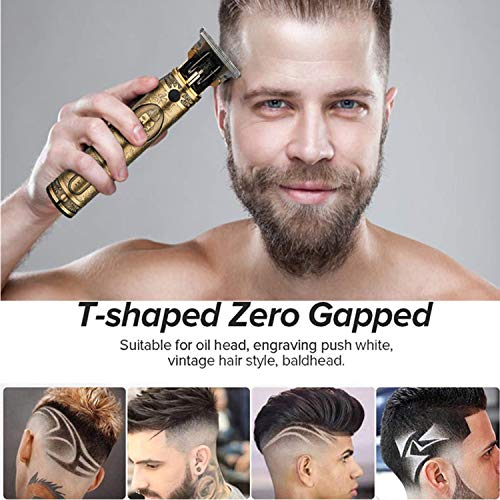 RESUXI Cordless Hair Trimmer for Men, Professional Electric Hair Clippers Barber Trimmer, Mens T-Blade Beard Trimmer Zero Gapped Edgers Gold Knight Close Cutting Haircut Kit - Image 4