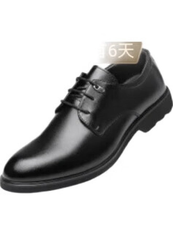 Egchi Men'S Leather Shoes, Business Casual Formal Wear, British Style, Durable And Comfortable Commuter Shoes For Men, 1618 Black, Size 38 - Image 1