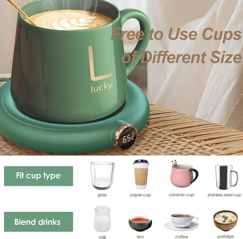 Suicune Electric Cup Warmer Temperature Control Smart Coaster for Hot Coffee Tea Candle Warming Plate with 3 Heating Modes for Desk Office USB Auto Shutoff - Image 5