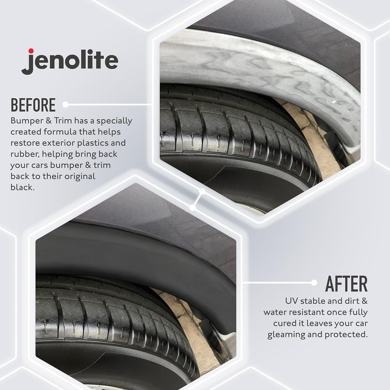 JENOLITE جينوليت باك تو بلاك - ممتص الصدمات والزخارف - 500 مل (يعيد ويحمي المصدات والزخارف والمطاط) مواد صلبة معالجة - Image 4