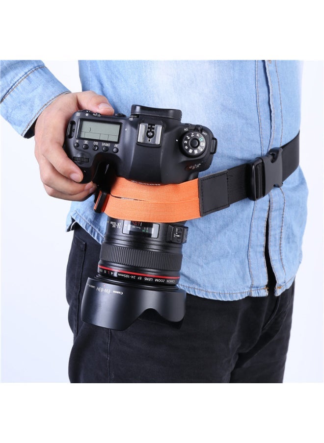 Generic Multi-Color Universal SLR Digital Camera Fixed Belt Mountaineering Cycling Camera Fixed Belt Waist Bag Belt Wholesale-Color:Classic Orange  - Image 3