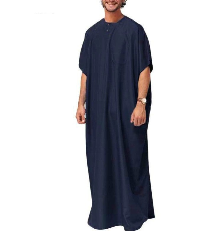 2024 New Muslim Mens Dubai Thobe Robe Shirt Khakis  - Image 3