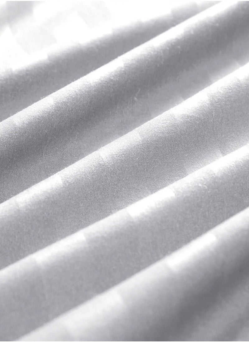 American Linen Stripe King Duvet Cover 220X240Cm White  - Image 4